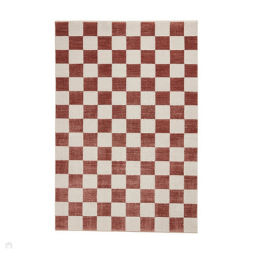 Baltimore 66618 Modern Checkerboard High-Density Smooth Polyester Flat-Pile Plum Rug-Think Rugs-Rug Love - The Most Loved Rug Store